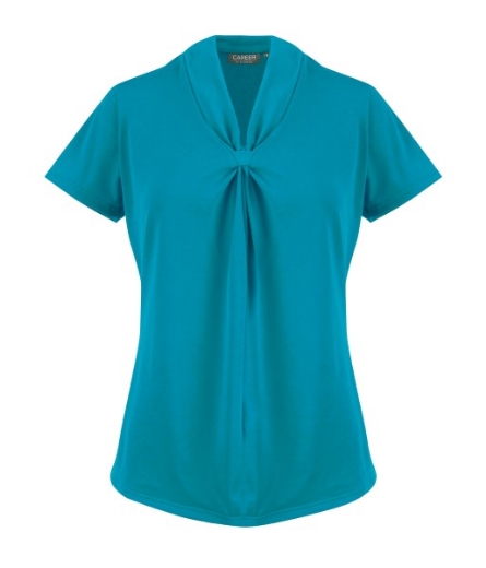Picture of Gloweave Ladies Rose Short Sleeve Cool Breeze Knot Top