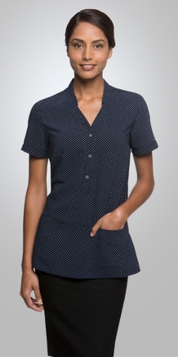 Picture of City Collection Ladies Tunic with double pocket City Stretch Spot Short Sleeve