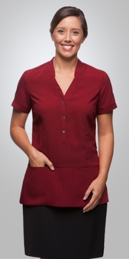 Picture of City Collection Ladies Tunic with double pocket City Stretch Spot Short Sleeve