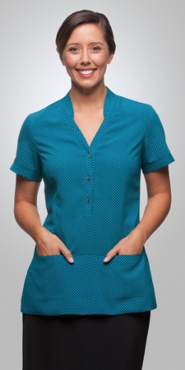Picture of City Collection Ladies Tunic with double pocket City Stretch Spot Short Sleeve