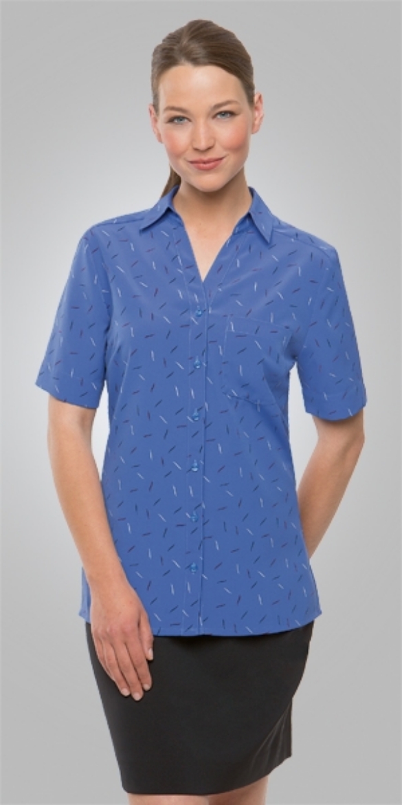 Picture of City Collection Ladies Blouse Drift Print Short Sleeve