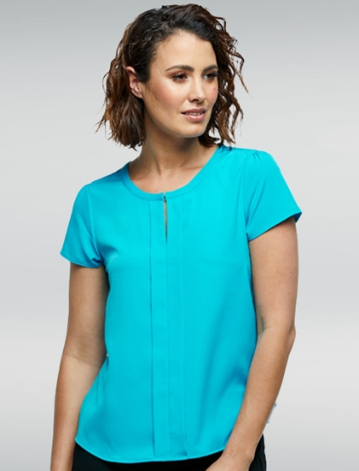 Picture of Corporate Reflections Ladies Gemini fitted Blouse Short Sleeve