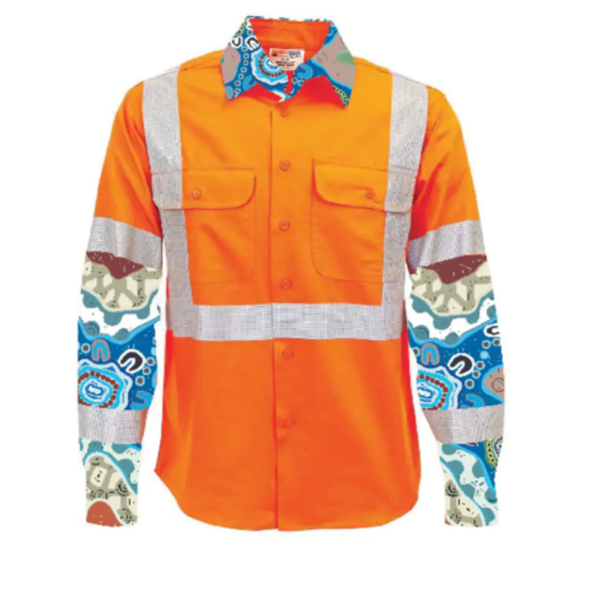 Picture of MaxCool Yarning Circles NSW Rail Shirt Lightweight with Reflective Tape Long Sleeve Orange