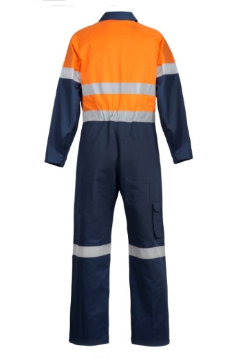 Picture of Work Craft Cotton Drill Coveralls with Reflective Tape 2 Tone