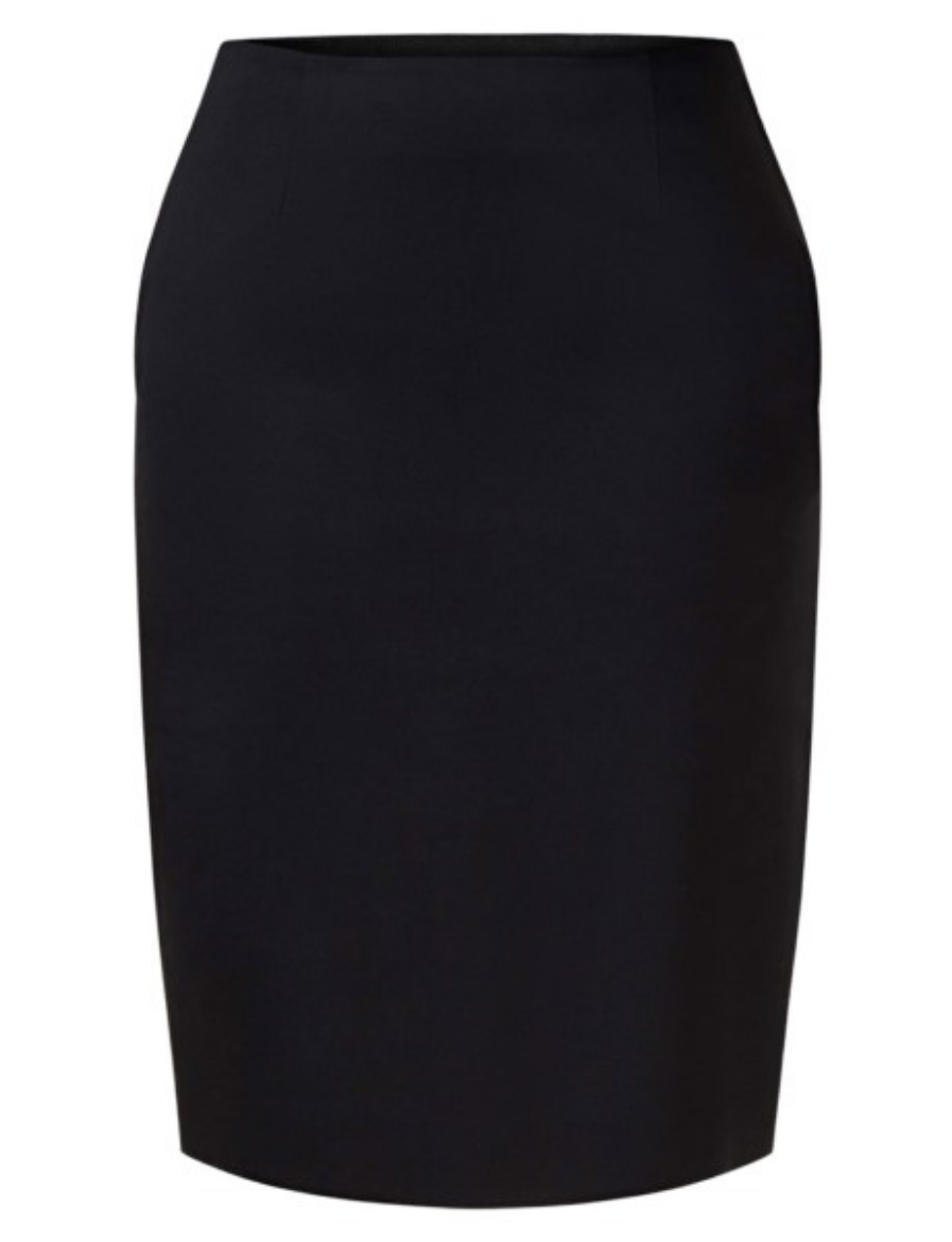 Picture of NNT Ladies Dobby Stretch Panel Pencil Skirt Black