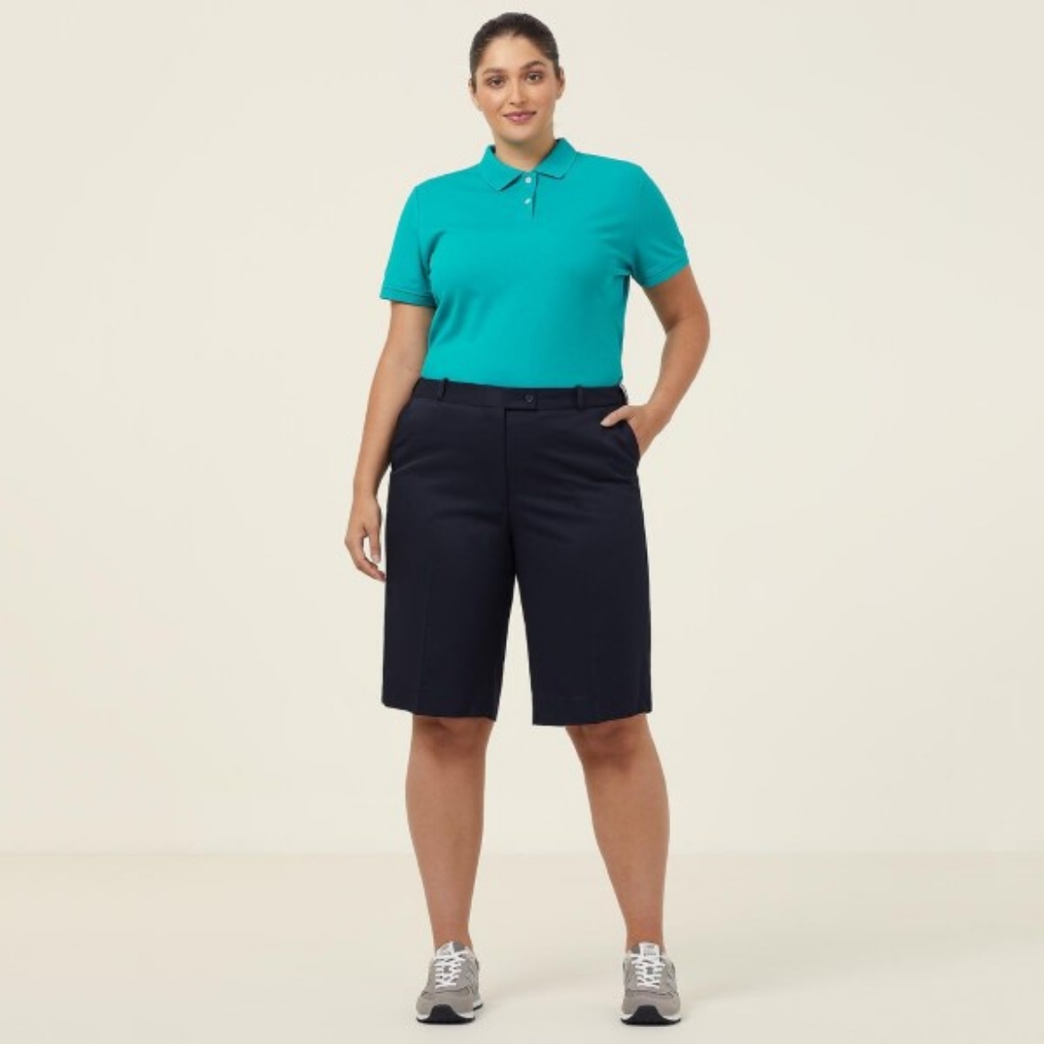 Picture of NNT Ladies Poly Viscose Gaberdine Secret Waist Short Ink Navy