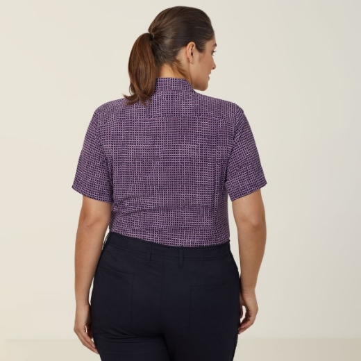 Picture of NNT Ladies Pixel Print Short Sleeve Action Back Shirt