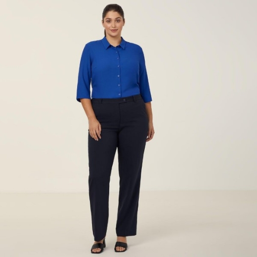 Picture of NNT Ladies 3/4 Sleeve Pleat Detail Blouse Cobalt