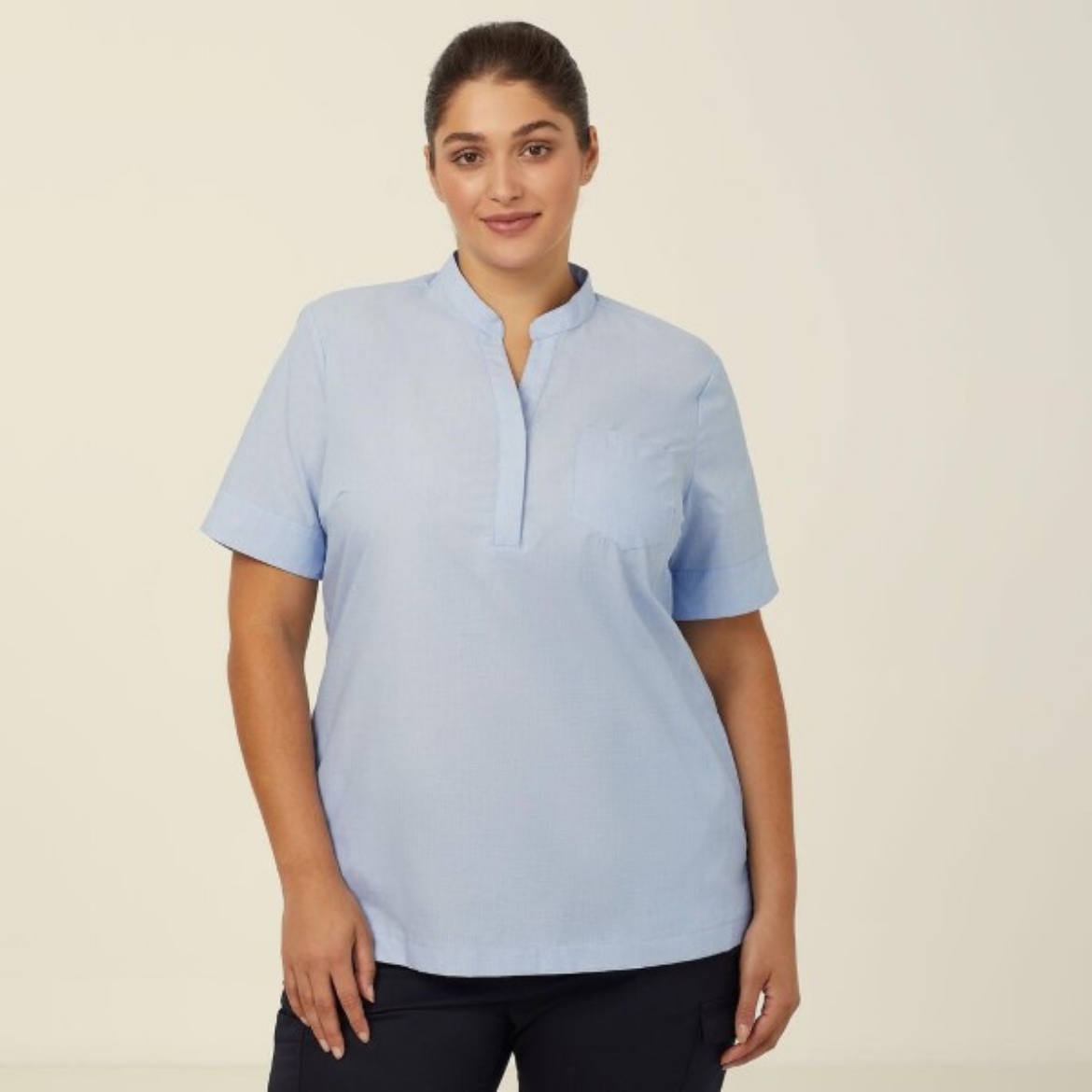 Picture of NNT Ladies Poly Cotton End on End Short Sleeve Tunic