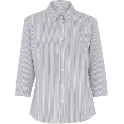 Picture of NNT Ladies Avignon Fine Block Stripe Stretch 3/4 Sleeve Shirt