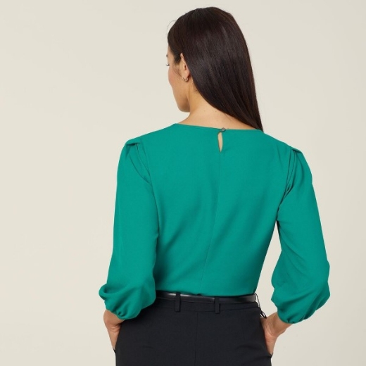 Picture of NNT Ladies French Georgette 3/4 Sleeve Crew Neck Top