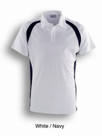 Picture of Bocini Mens Team Essentials Short Sleeve Contrast Panel Polo