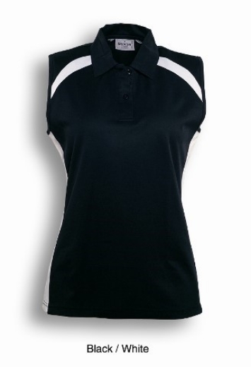 Picture of Bocini Ladies Team Essentials Ladies Sleeveless Contrast Polo
