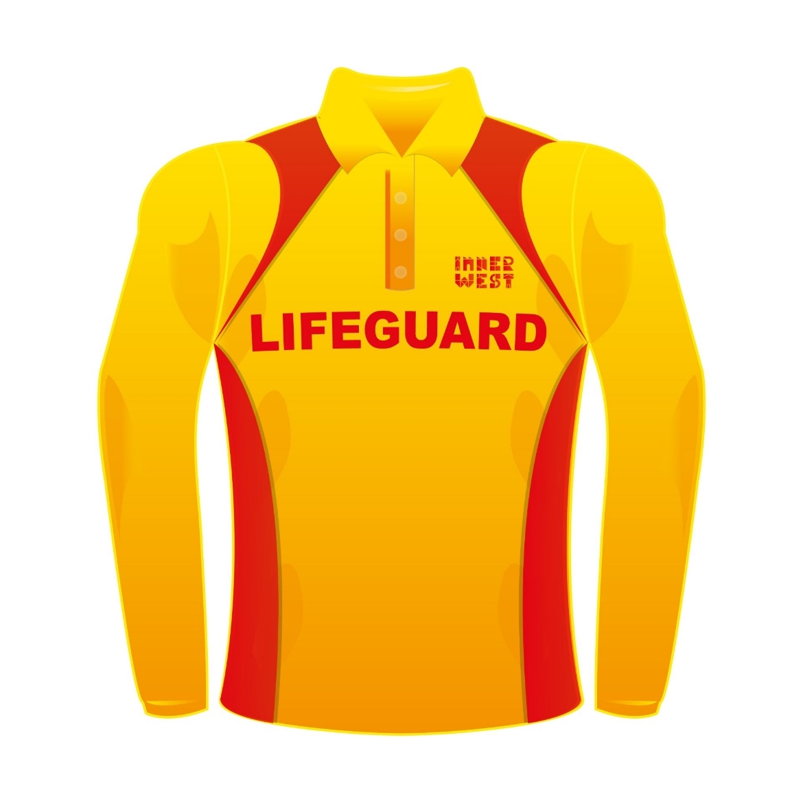 Picture of Polo Shirt Ladies Long Sleeve Gold Body Red Panels