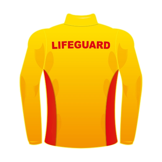 Picture of Polo Shirt Mens Long Sleeve Gold Body Red Panels - Lifeguard