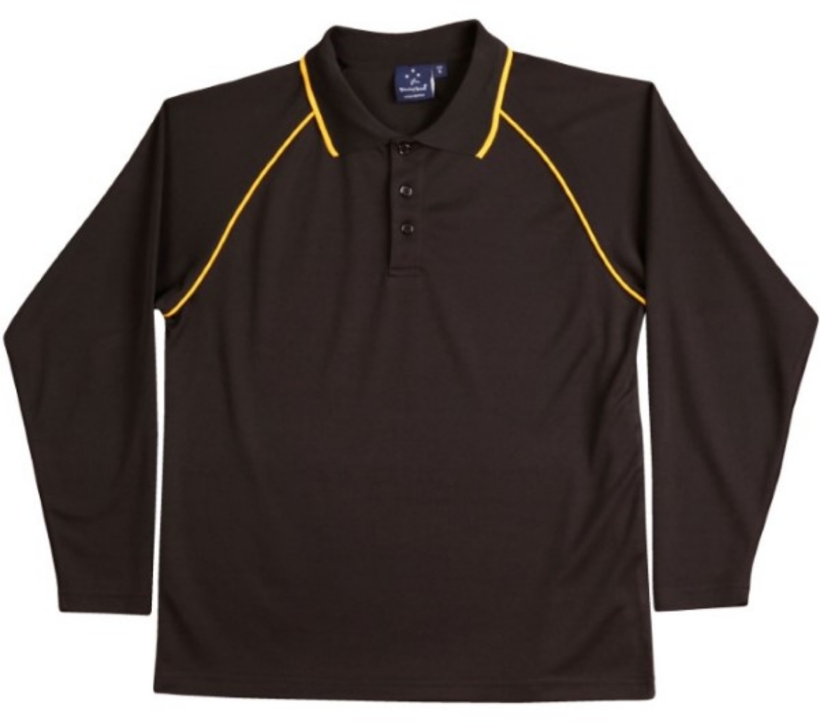 Picture of Winning Spirit Mens Long Sleeve Contrast Polo