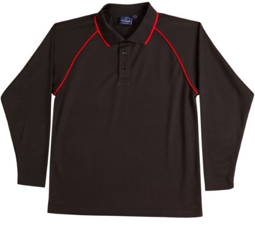 Picture of Winning Spirit Mens Long Sleeve Contrast Polo