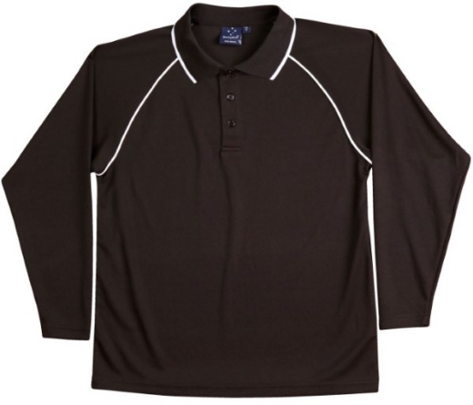 Picture of Winning Spirit Mens Long Sleeve Contrast Polo