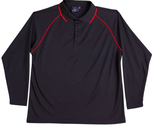 Picture of Winning Spirit Mens Long Sleeve Contrast Polo