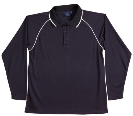 Picture of Winning Spirit Mens Long Sleeve Contrast Polo
