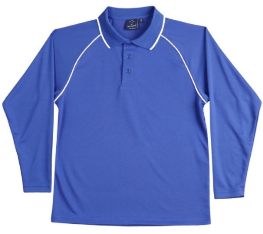 Picture of Winning Spirit Mens Long Sleeve Contrast Polo