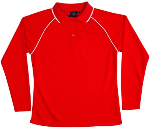 Picture of Winning Spirit Ladies Long Sleeve Contrast Polo