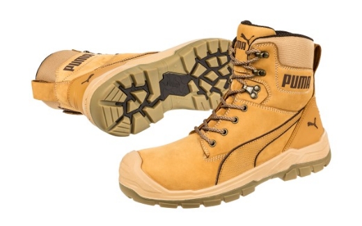 Picture of Puma Safety Boot Conquest Wheat Lace Up Zip Side with Composite Cap