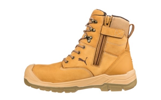 Picture of Puma Safety Boot Conquest Wheat Lace Up Zip Side with Composite Cap