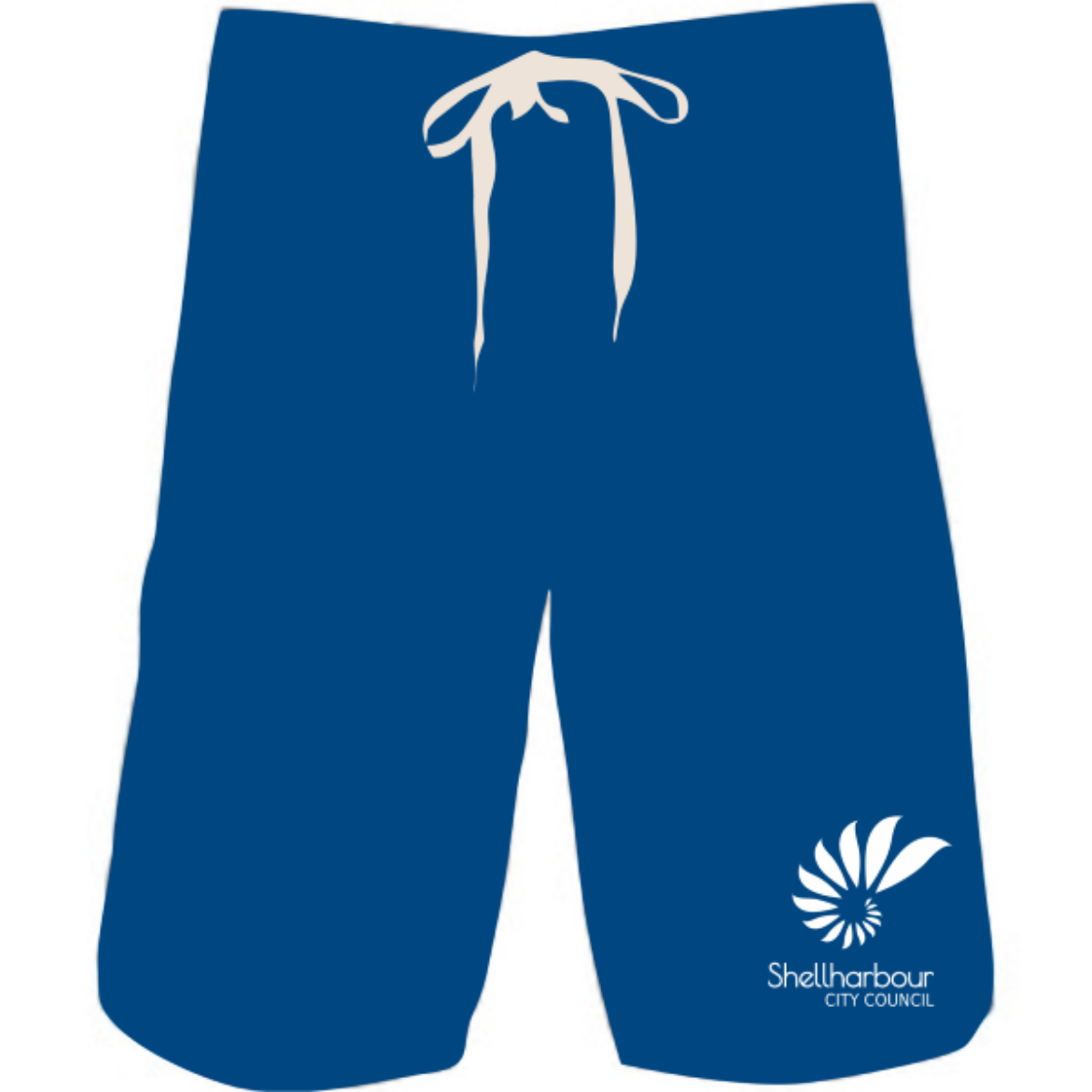 Picture of SCC Lifeguard Custom Made Shorts Navy Elastic Waist band with drawstring, 2 pockets and one additional pocket on side with zipper. 100% Polyester Microfibre c/w repellent/quick dry finish