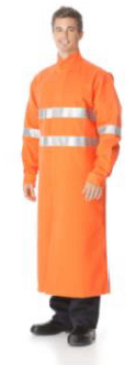 Picture of Westex Ultra Soft Triple Layer Switching Coat with FR Reflective Tape 1300mm Length ATVP 47 cal/cm² Orange