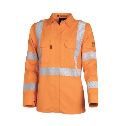 Picture of BOOL Ladies Parvotex® Inherent Fire Retardant L/S Shirt with Segmented Tape, Nylon Stud Closure. Rated to PPE 2 - 8.6 cal/cm2
