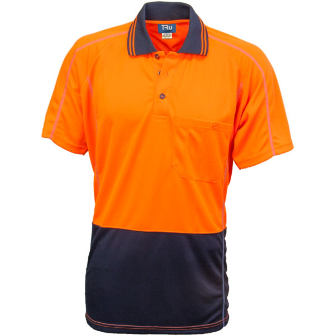 Picture of TRU Mens Micromesh Hi Vis Two Tone Polo Short Sleeve