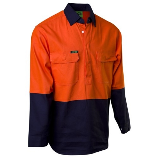Picture of WorkIt Hi Vis Cotton Drill Closed Front Welders Shirt