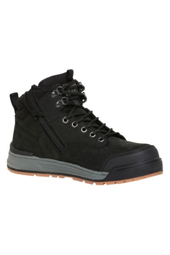 Picture of Hard Yakka 3056 Lace Up Zip Sided Boot Black