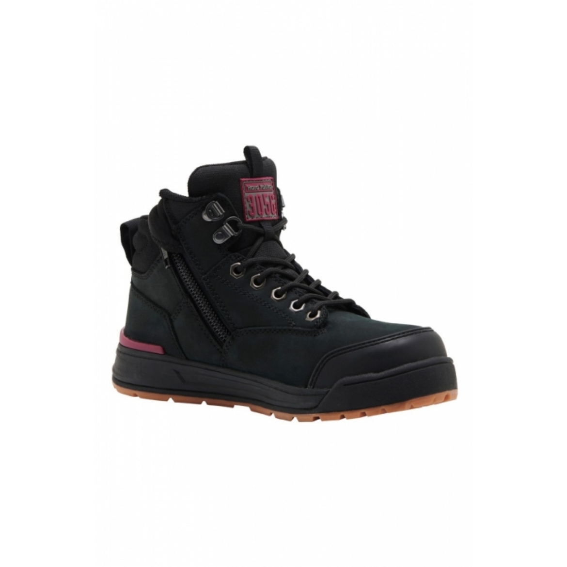 Picture of Hard Yakka 3056 Ladies Lace Up Zip Sided Boot Black