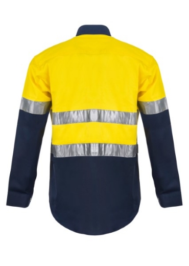 Picture of Work Craft Light Weight Hi Vis  Long Sleeve Vented Cotton Drill Reflective Shirt
