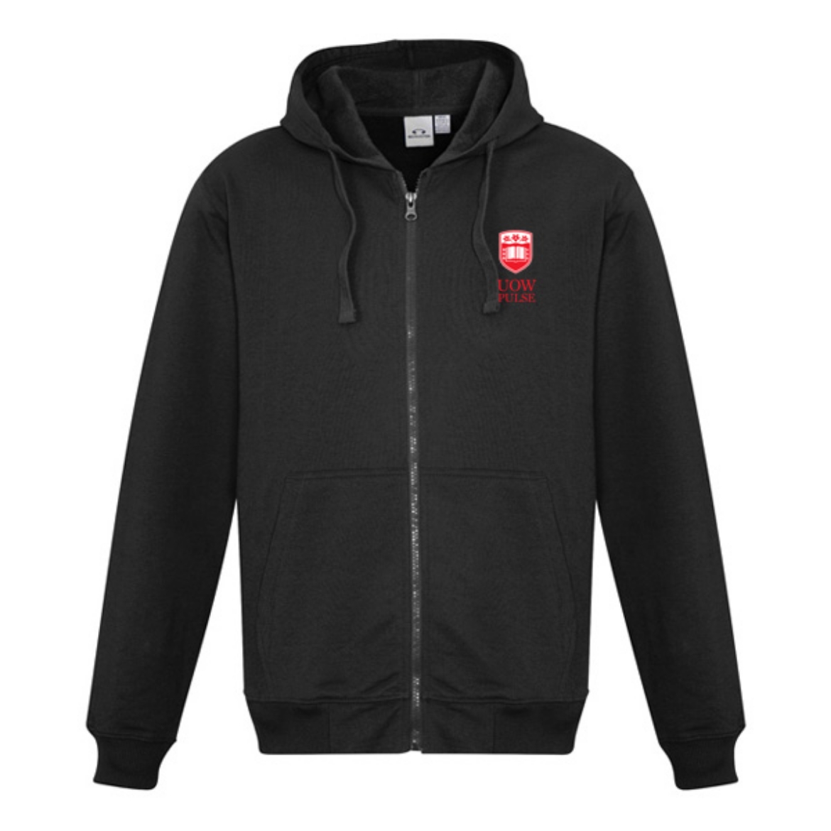 Picture of Biz Collection Mens Crew Full Zip Hoodie Poly/Cotton Fleece Black