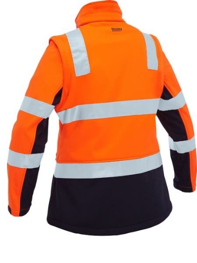 Picture of Bisley Ladies Two Tone Hi Vis 3 in 1 Soft Shell Jacket