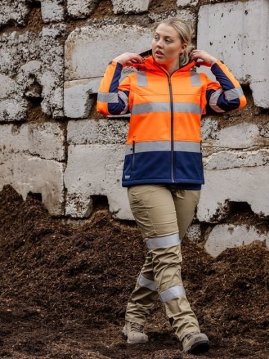 Picture of Bisley Ladies Two Tone Hi Vis 3 in 1 Soft Shell Jacket