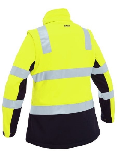 Picture of Bisley Ladies Two Tone Hi Vis 3 in 1 Soft Shell Jacket