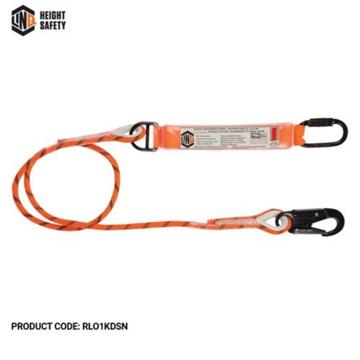 Picture of Linq 2M Single Leg Kernmantle 2M Shock Absorb Rope Lanyard with Hardware  KD & SN
