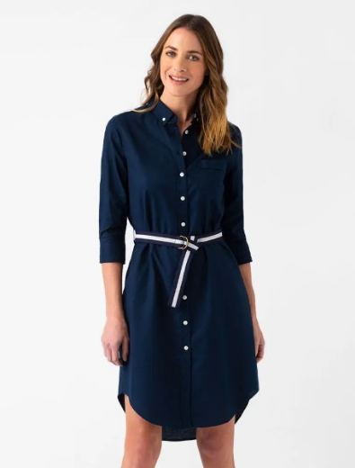 Picture of Womens Smith Oxford Shirtdress Navy