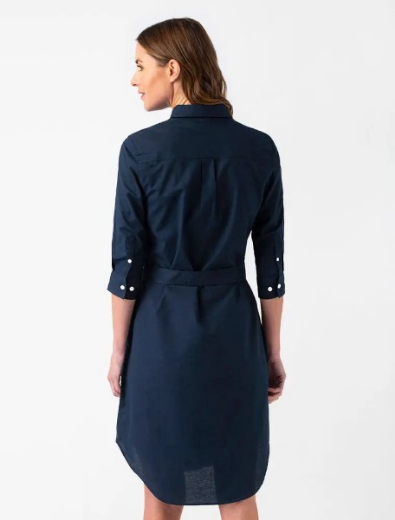 Picture of Womens Smith Oxford Shirtdress Navy