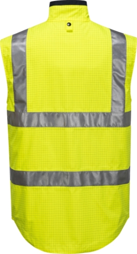 Picture of Prime Mover Anti Static Carbon Fibre Oxford/Poly Waterproof Reflective Hi Vis reversible Vest Yellow