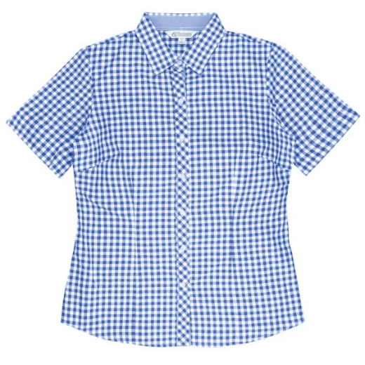 Picture of AP Business Ladies Brighton Short Sleeve Check Shirt 65% Cotton 35% Polyester