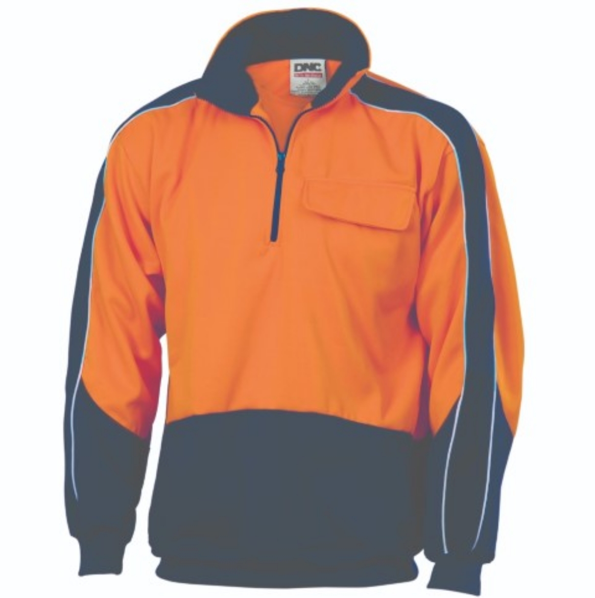 Picture of DNC Fleecy Windcheater 1/2 Zip Hi-Neck Polyester Cotton 2 Tone