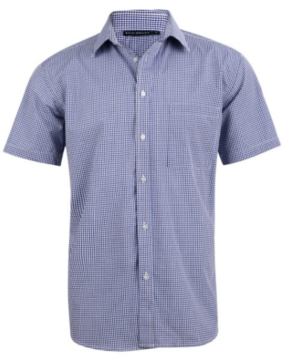 Picture of Benchmark Mens Two Tone Gingham Short Sleeve Shirt