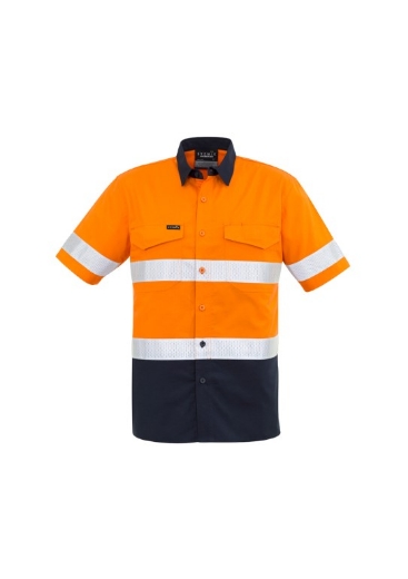 Picture of Syzmik Mens Rugged Cooling Taped Hi Vis Spliced Short Sleeve Shirt