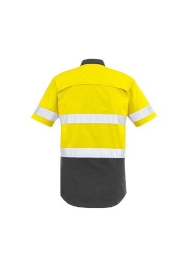 Picture of Syzmik Mens Rugged Cooling Taped Hi Vis Spliced Short Sleeve Shirt