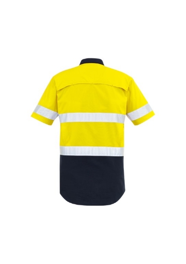 Picture of Syzmik Mens Rugged Cooling Taped Hi Vis Spliced Short Sleeve Shirt